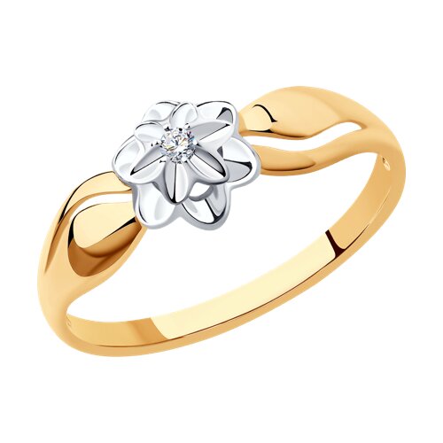 Кольцо, золото, бриллиант, 1011406
